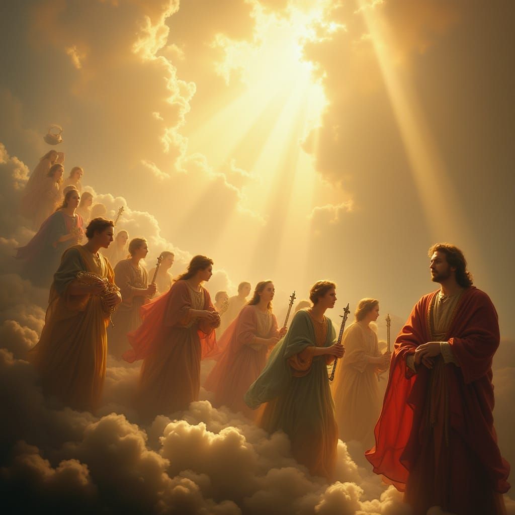 Celestial Procession of Singers and Timbrel Players in Divin...