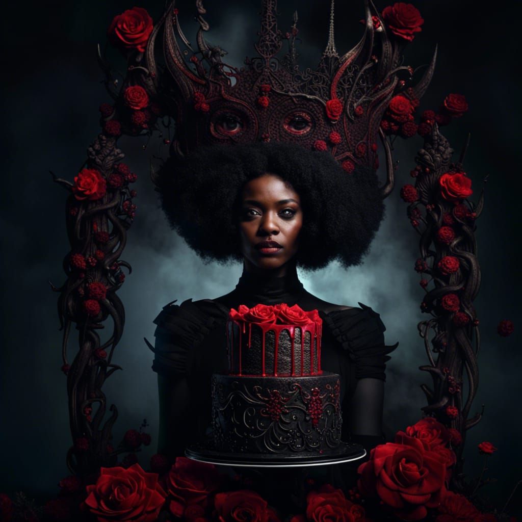 Gothic Woman with Darkly Sublime Cake
