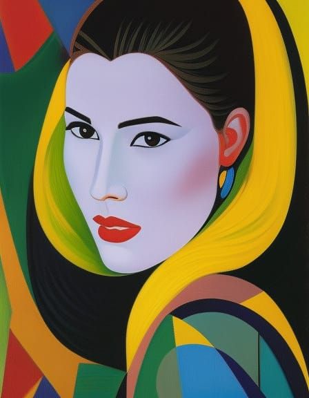 Cubist Portrait of a Young Woman