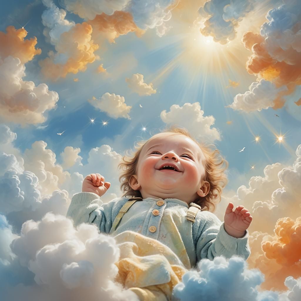 Heavenly Baby: Soft Focus Digital Art