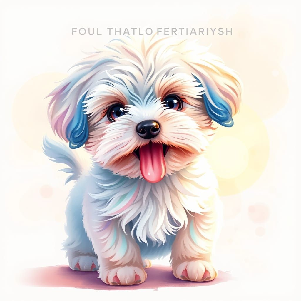 Joyful Maltipoo Girl with Iridescent Fur