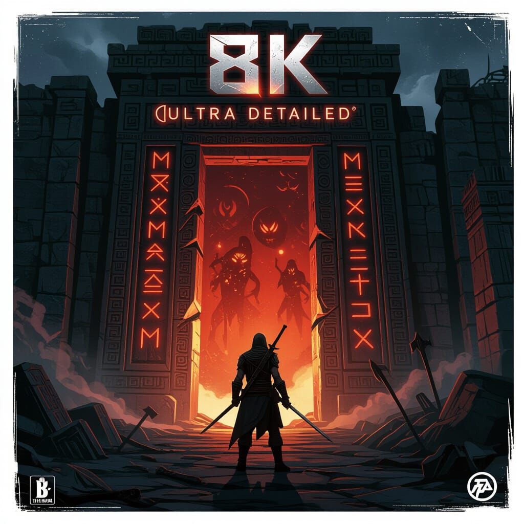 Epic Cinematic Game Cover Art: The Ancient Doorway