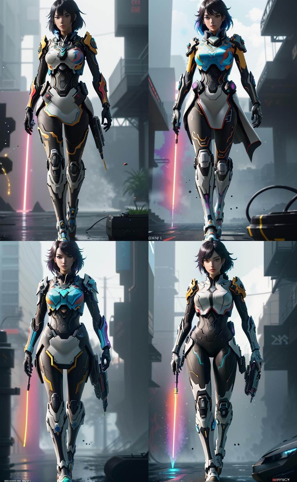 Anime Girl Nintendo Switch in Cyberpunk Style