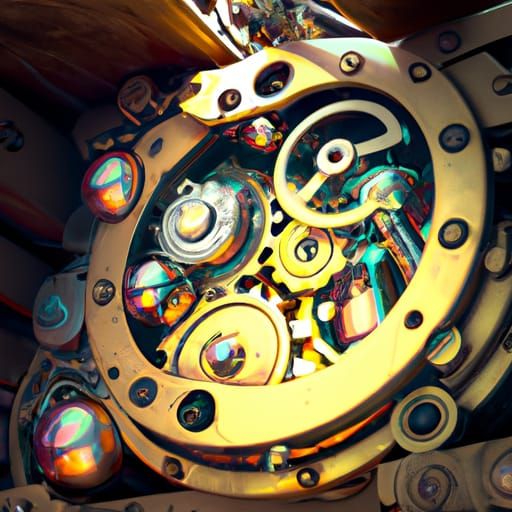 Hyperdetailed Inside of Antique Watch in Dark Fantasy Style