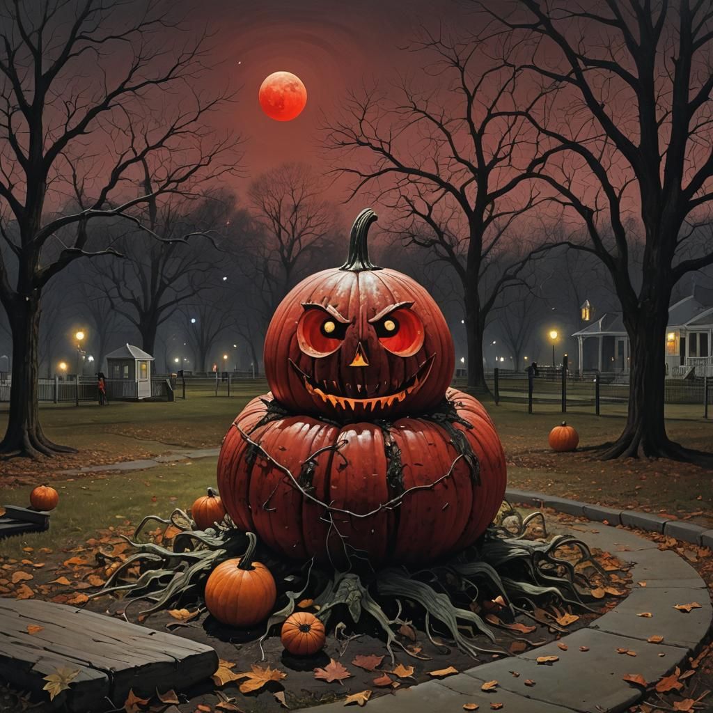 Evel Gourd Under a Red Moon
