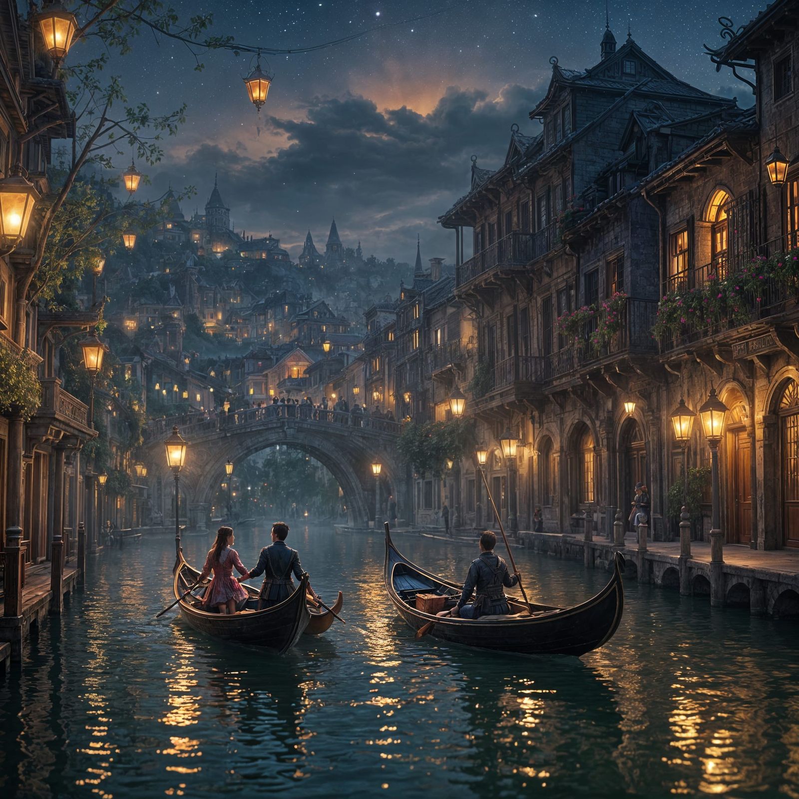 Romantic Gondola Ride at Night in Unreal Engine
