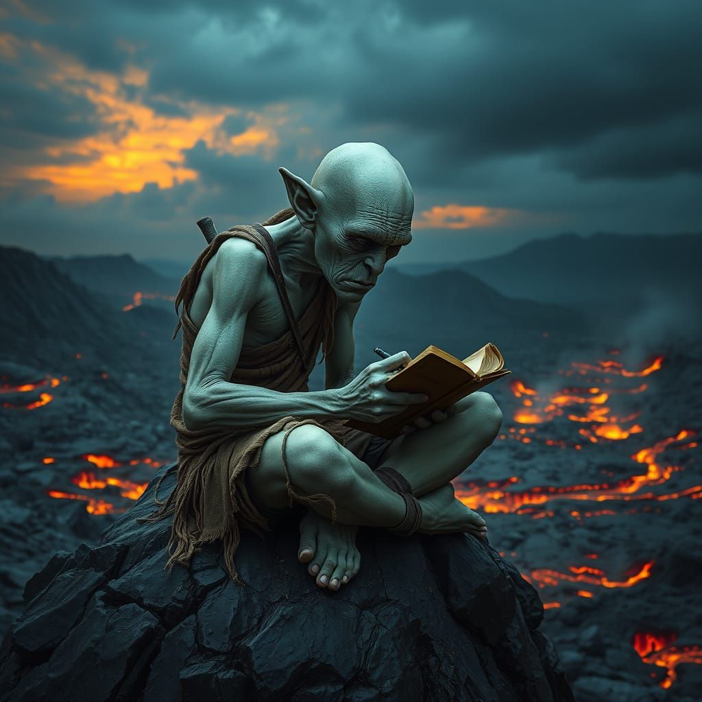 Gollum in Haunting Surreal Landscape