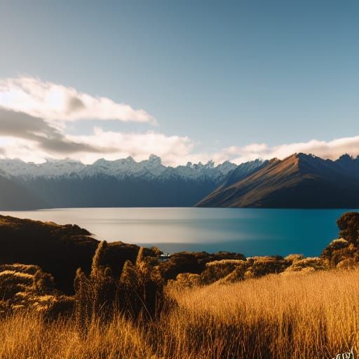 Picturesque New Zealand Mountain Lake View