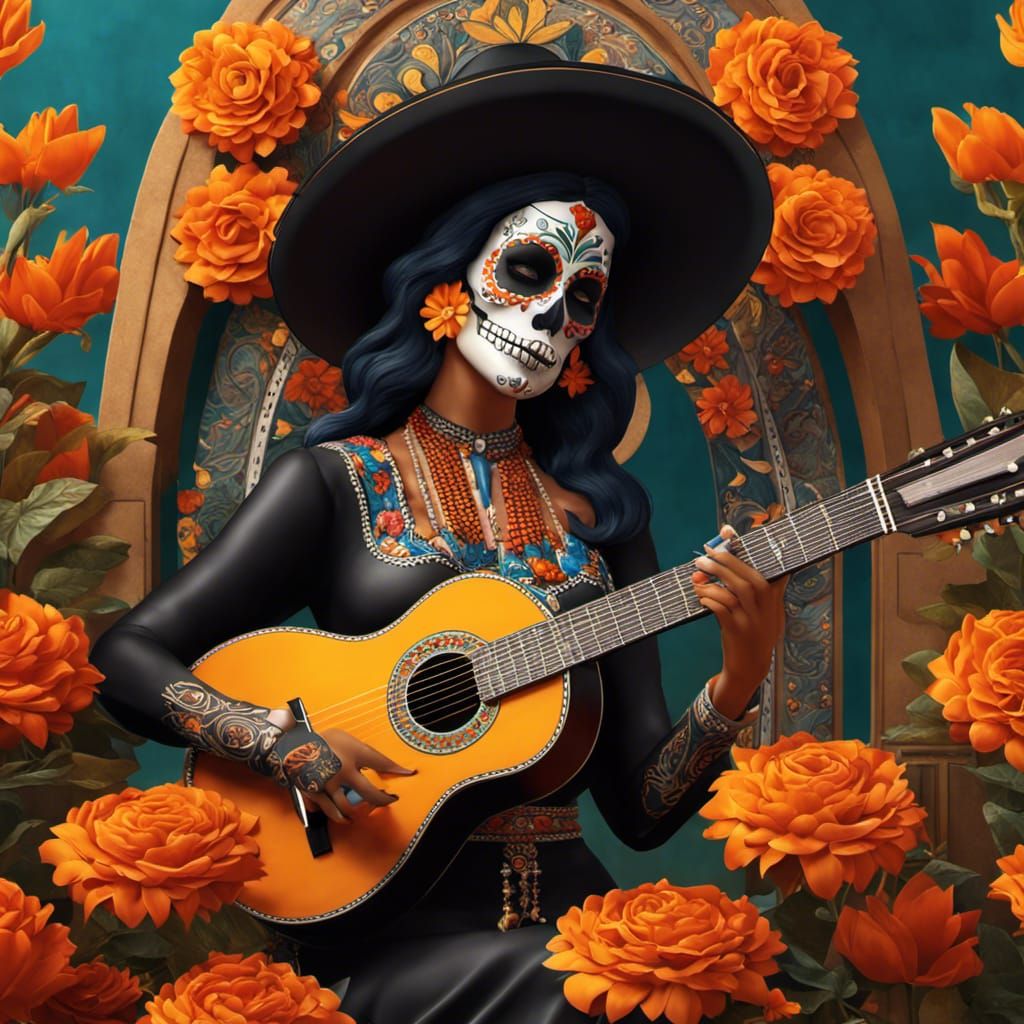 Day of the Dead Surrealism in 8K Resolution
