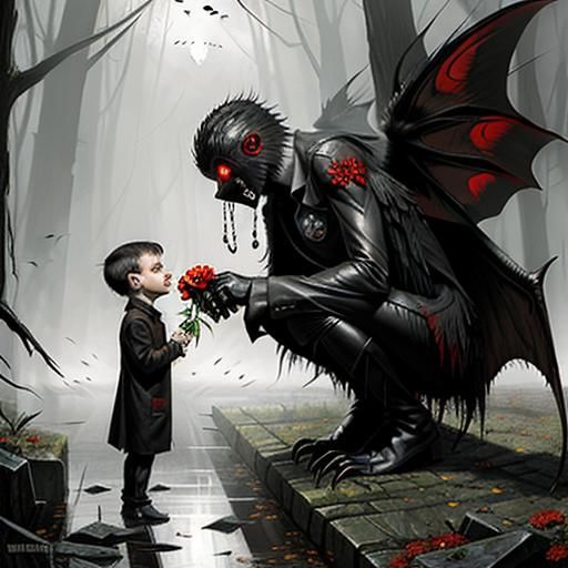 Mothman Offers a Flower: Sinister Art