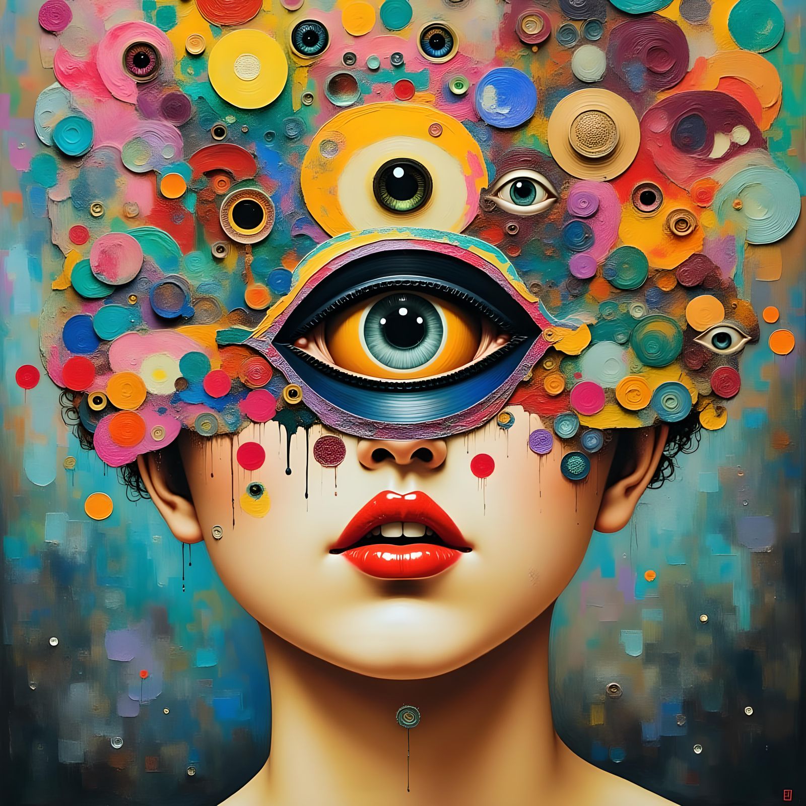 Surreal Eye and Lung Abstract Art