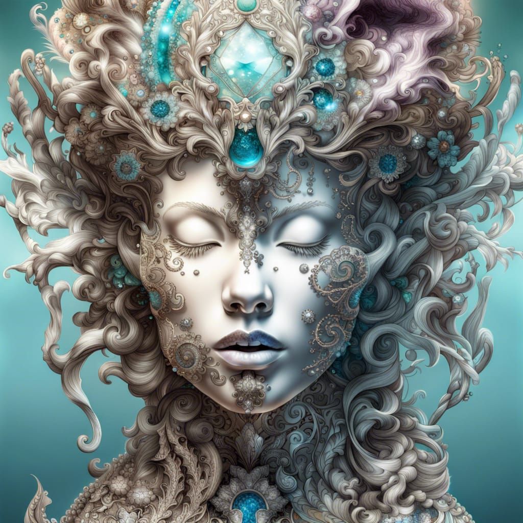 Ornate Platinum Trophy with Jewels