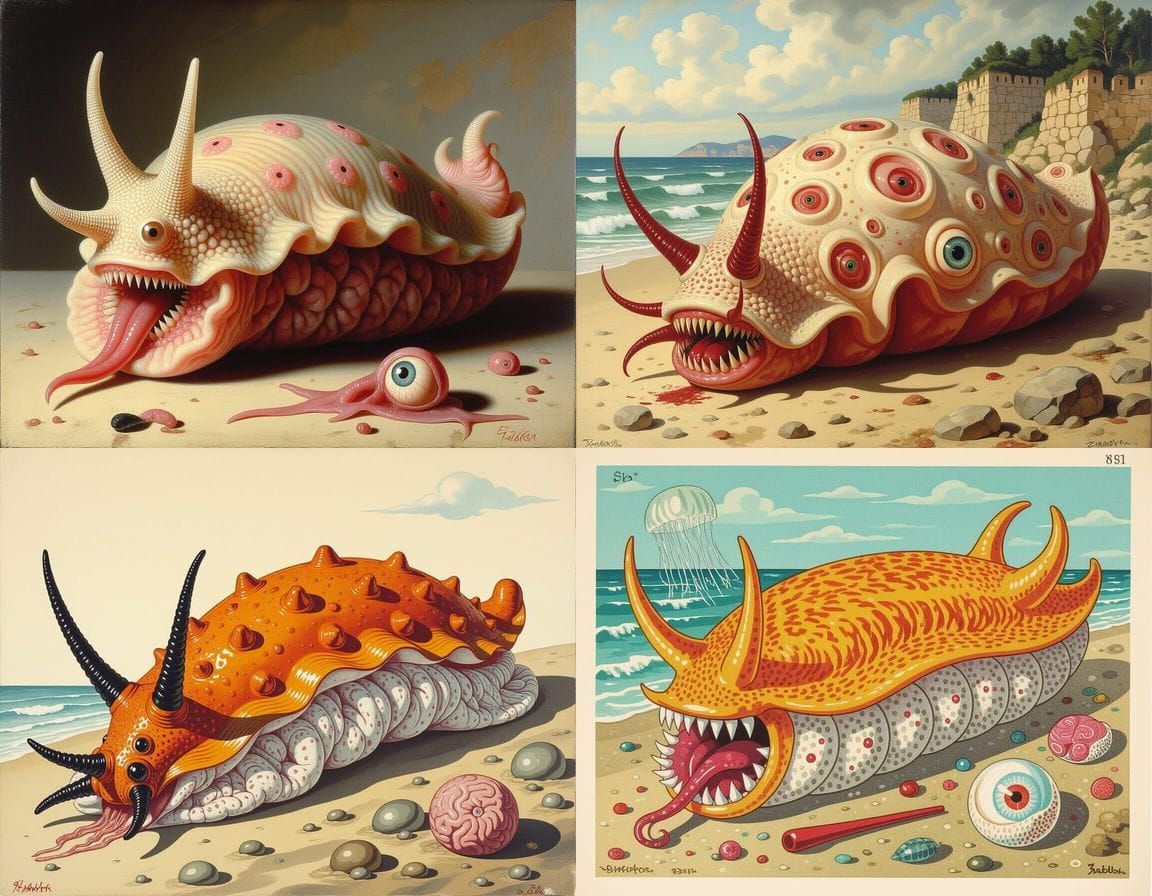 Horrific Mutant Sea Slug with Internal Organs