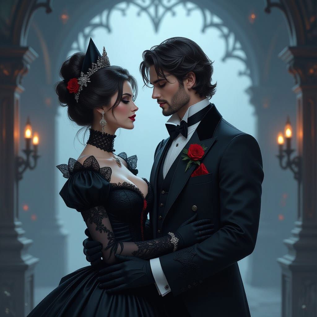 Inferno Spider Lilith Shares Her Lover: Dark Fantasy Art