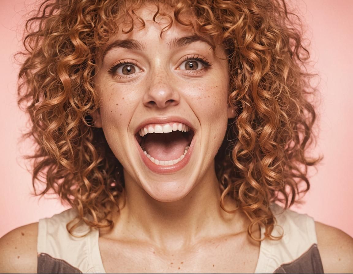 Cinematic Film Still of an Excited Woman in Gymnasium