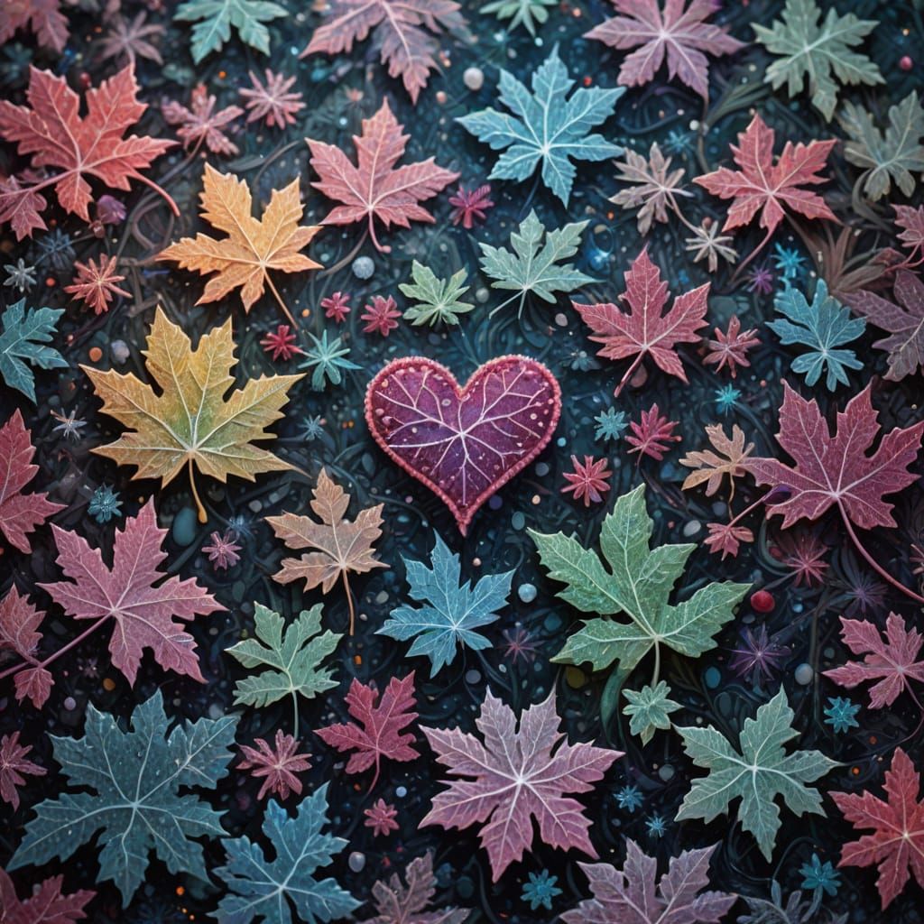 Cosmic Heart Carpet in Vibrant Frosty Hues