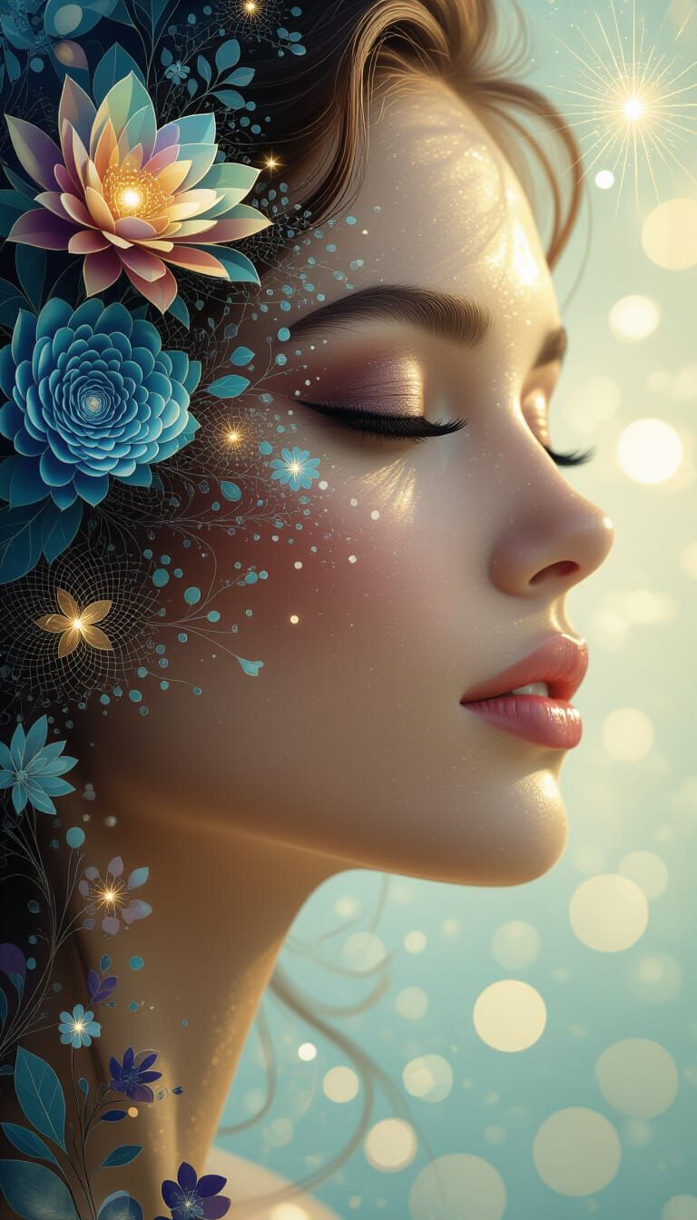 Surreal Vision of Thought and Future Dreams with Sunlight