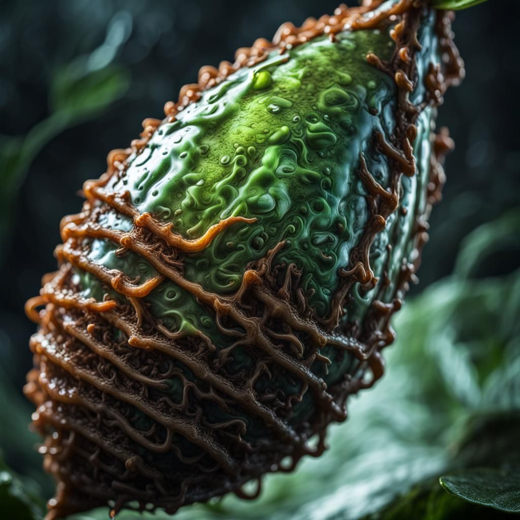 Fantasy Slime Pupa Lifeforms Emergence in HDR