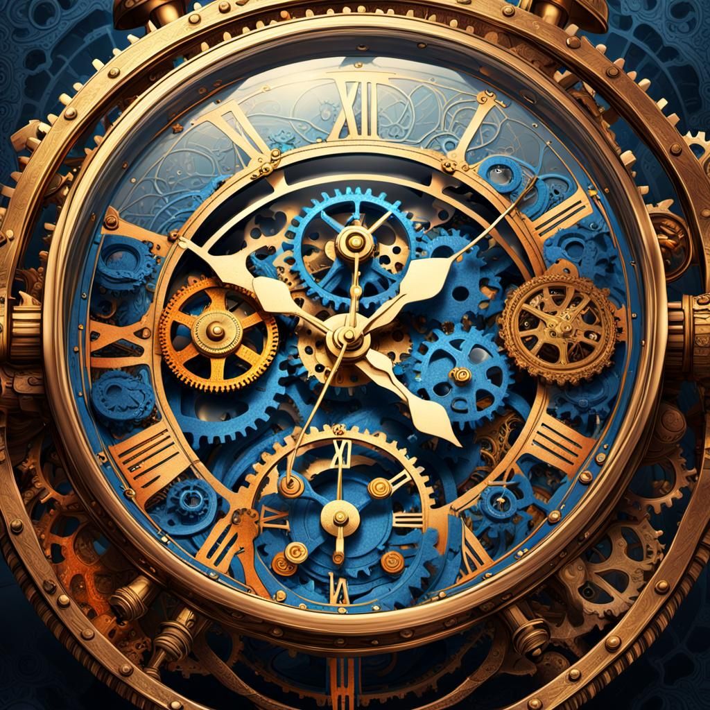 Steampunk Alarm Clock with Gears and Ropes