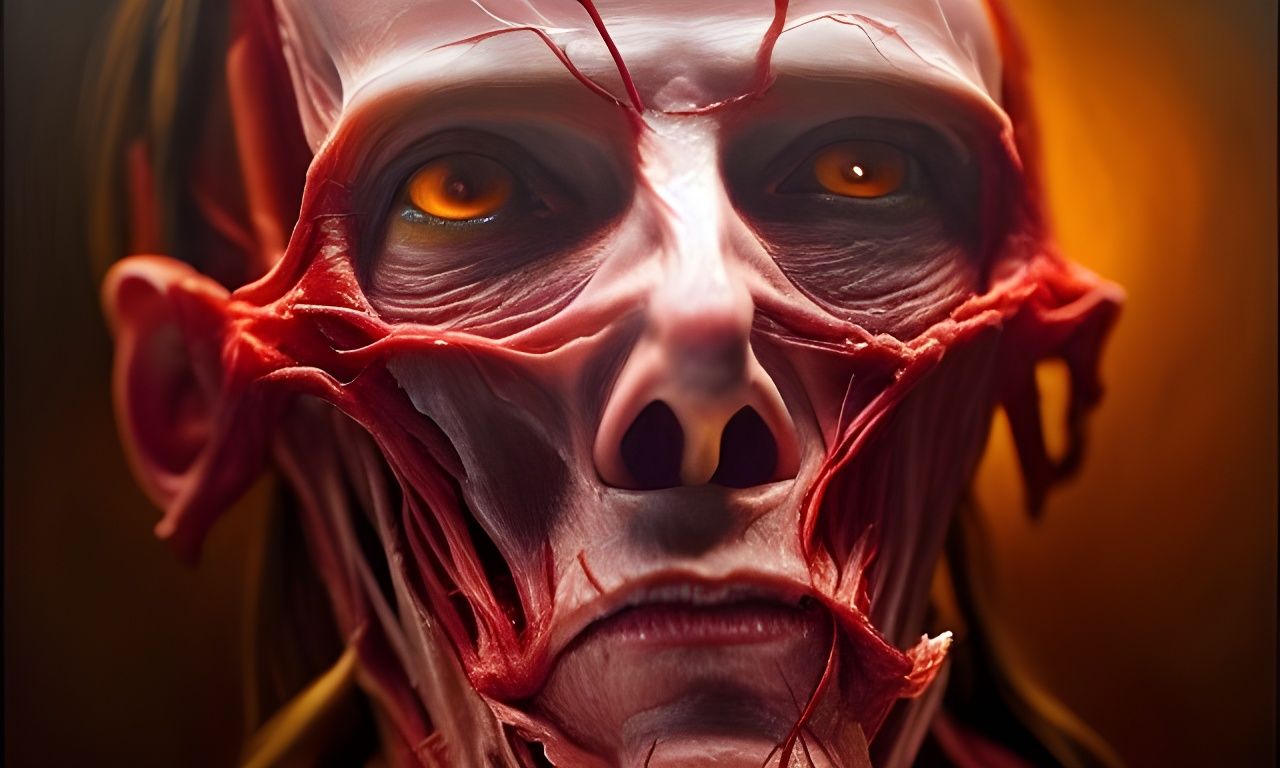 Hyperrealistic Flayed Skin in Grim Fantasy Style