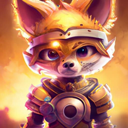 Armored Chibi Fox Character Design in 8K