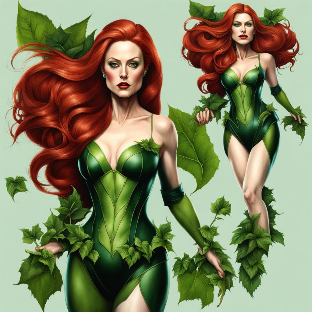 Hyperrealistic Julianne Moore as Poison Ivy