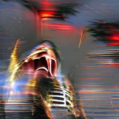 Aggressive Screaming Mouths in Flashing Lights