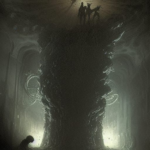 Horrific Wormhole Lab Creation in Gothic Style