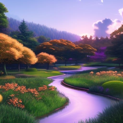Anime Style Digital Landscape Illustration