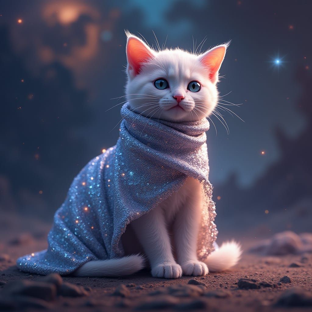 Cosmic Star Kitty in Digital Matte Painting