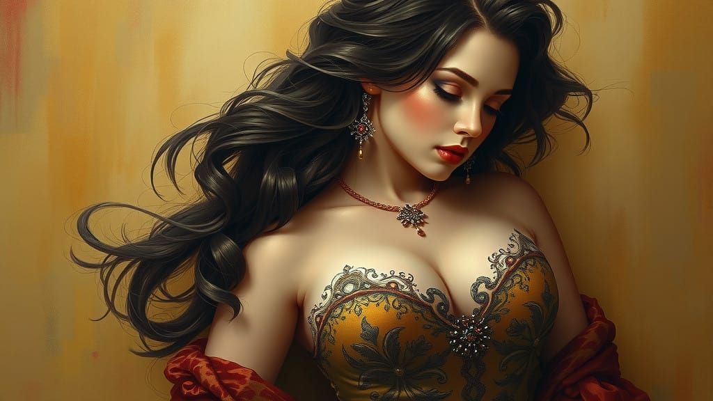 Curvaceous Goddess in Opulent Splendor