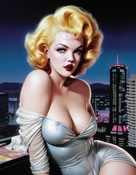 Femme Fatale in Comic Book Art Style
