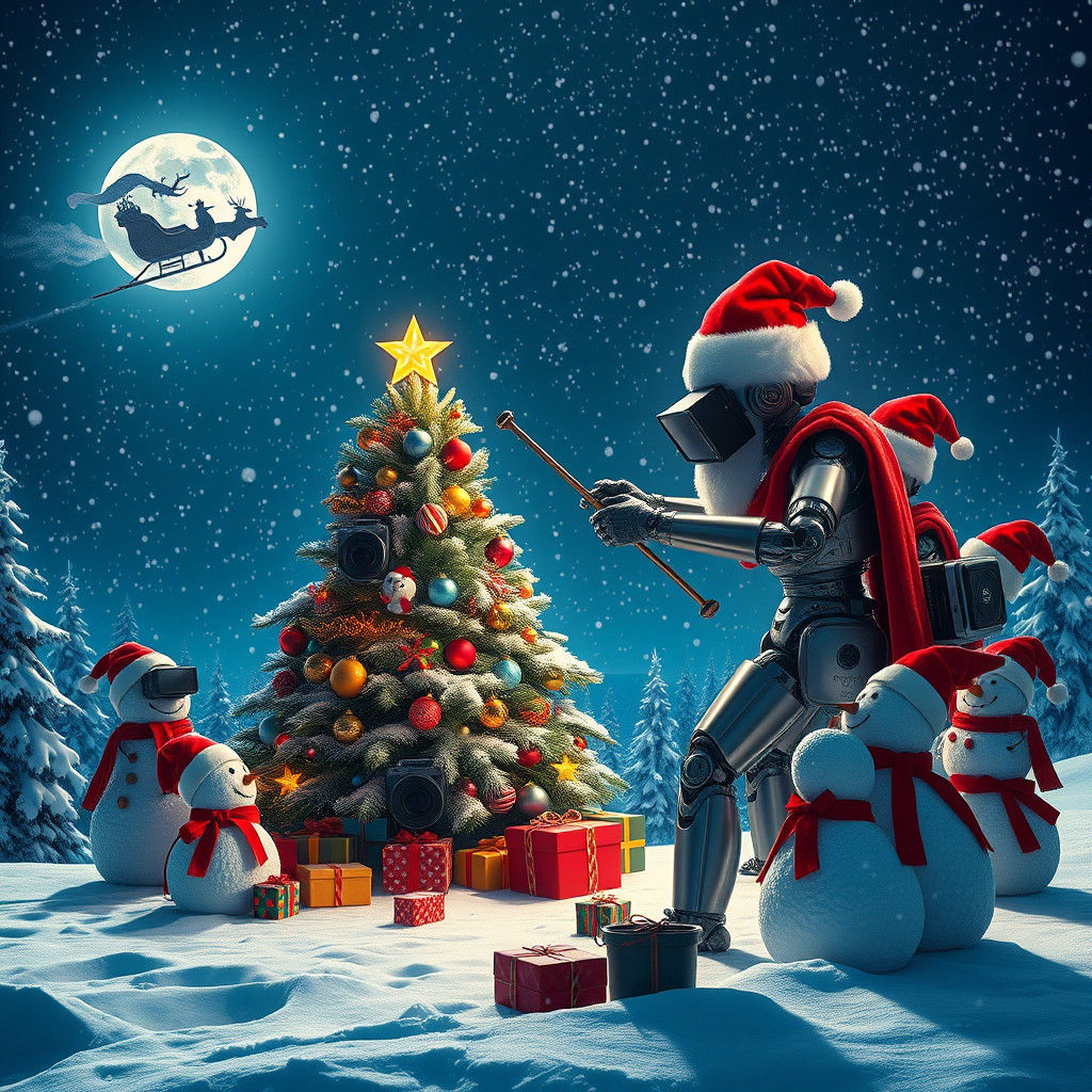 Titanium Camera Man Celebrates Christmas in Winter Wonderlan...