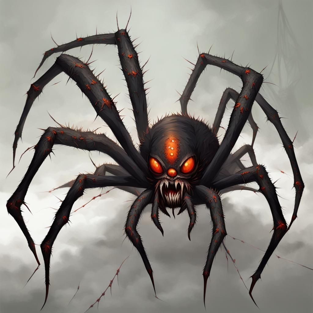 Monstrous Demon-Spawned Spider with Toxic Blood