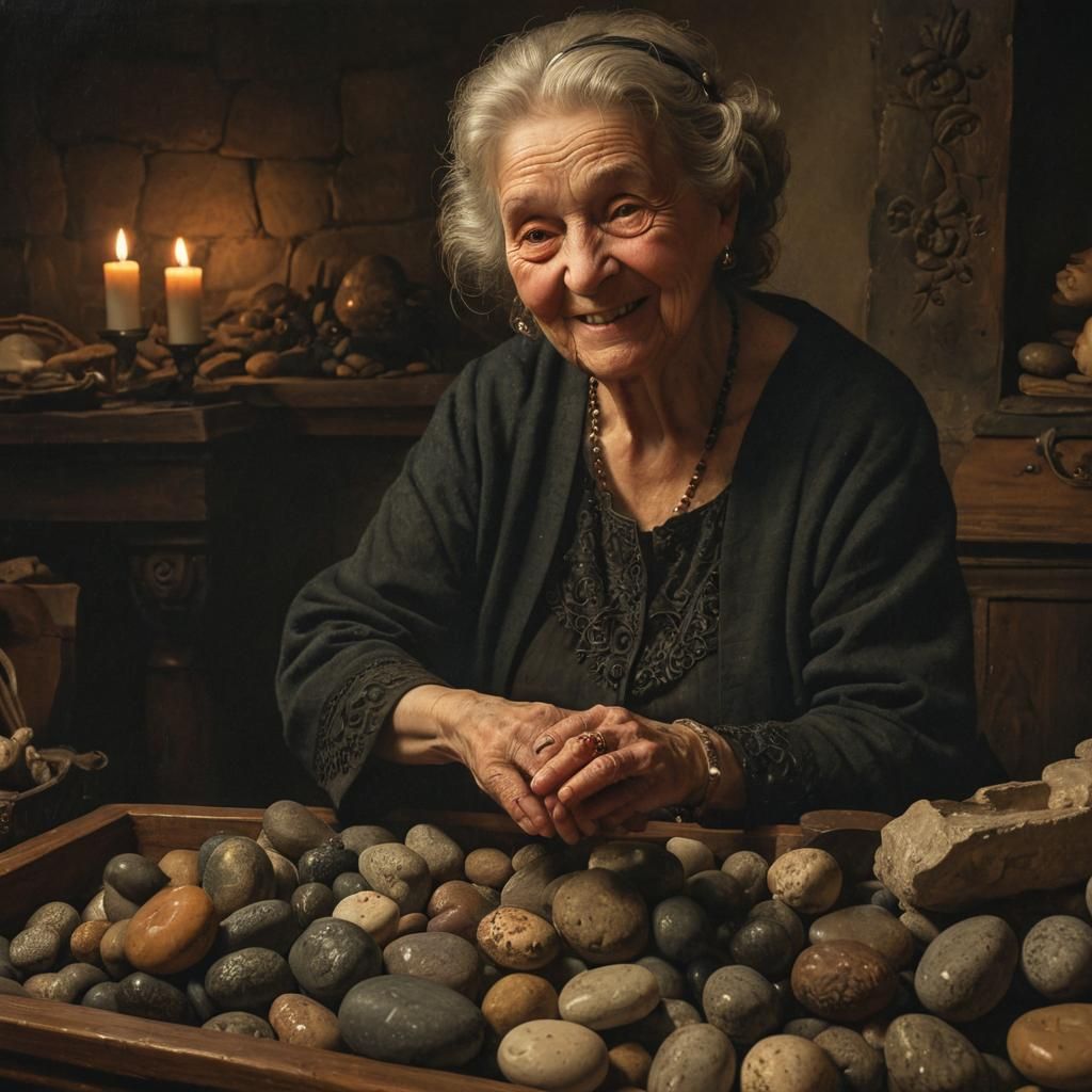 a grandma collects her kidney stones in a casket