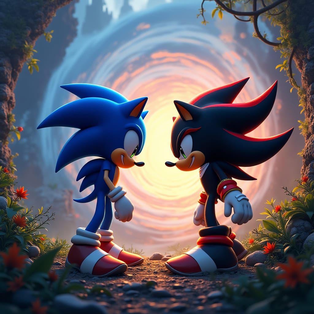 Sonic and Shadow Face Off in Epic Fantasy Showdown