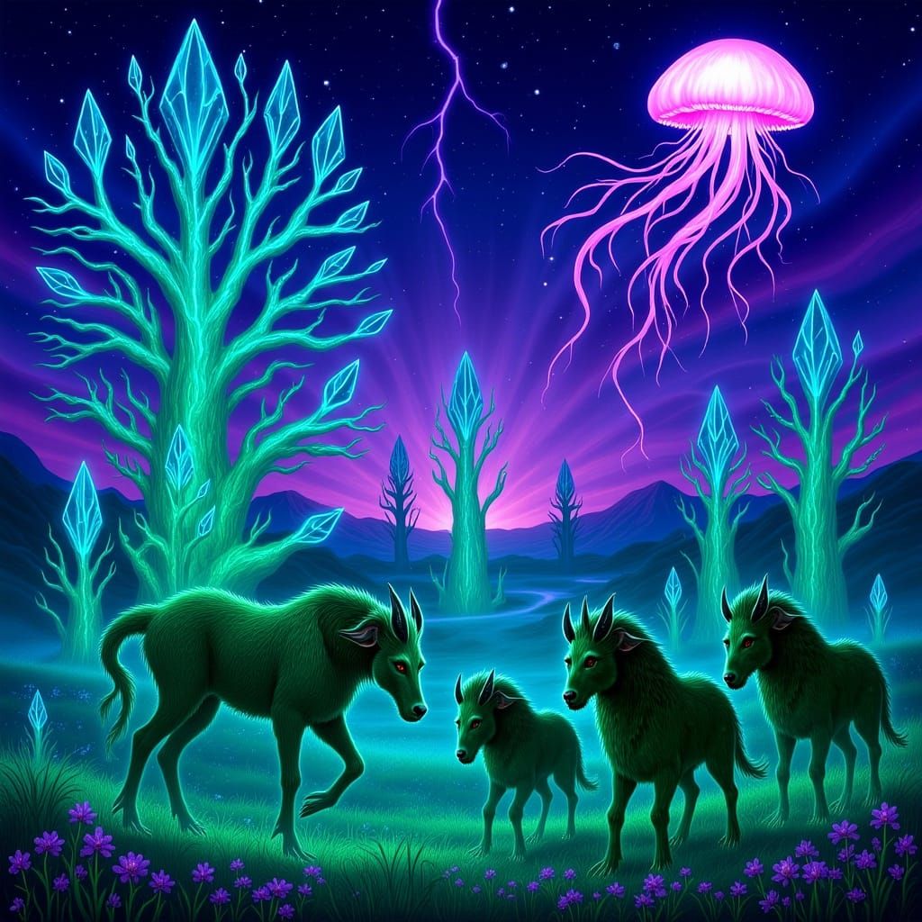 Magical World: Luminous Flora & Fantastical Creatures