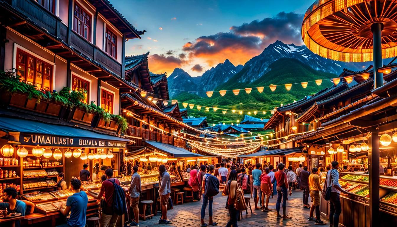 Vibrant Solarpunk Community Celebrates Sustainable Lifestyle