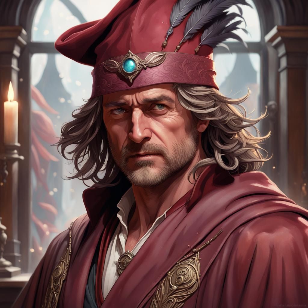 Magical Wizard Portrait in Detailed Digital Art Style