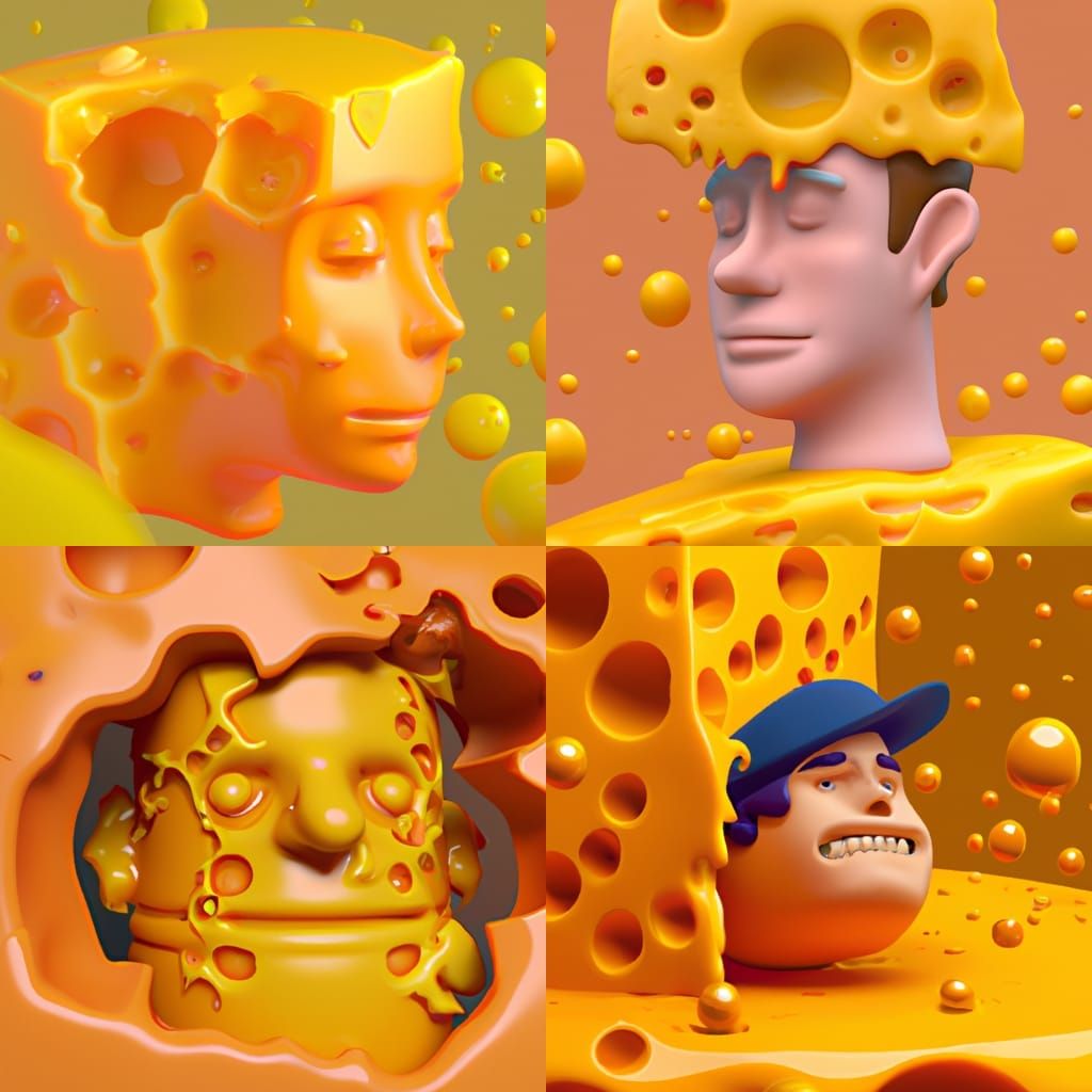 Gooey Cheese Portrait: 3D Animated Art