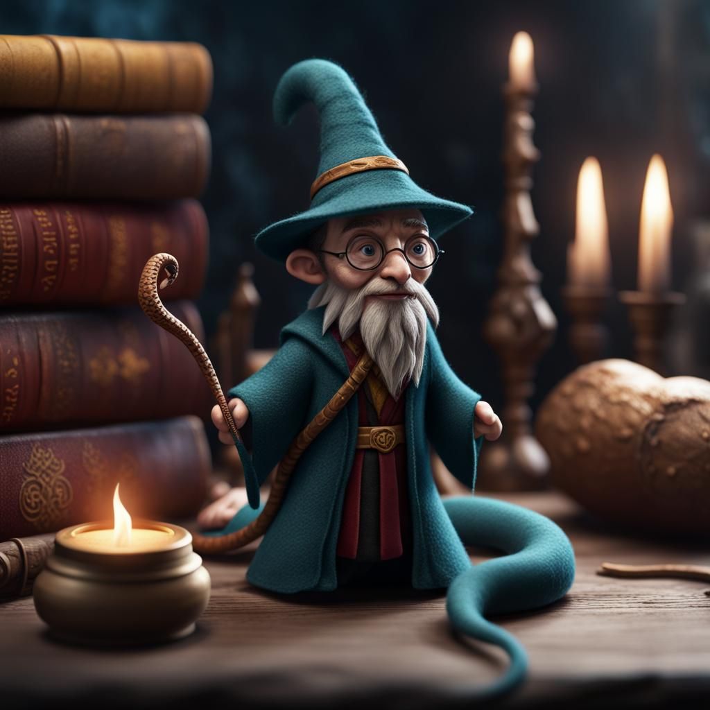 Harry Potter Felt Wizard Snake: Detailed Digital Art