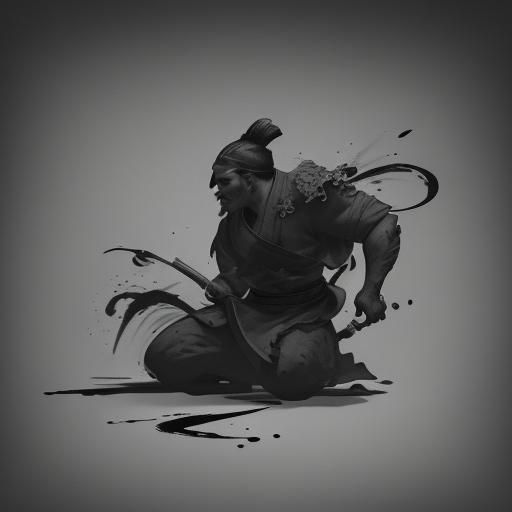 Chef in Traditional Chinese Ink Wash Painting