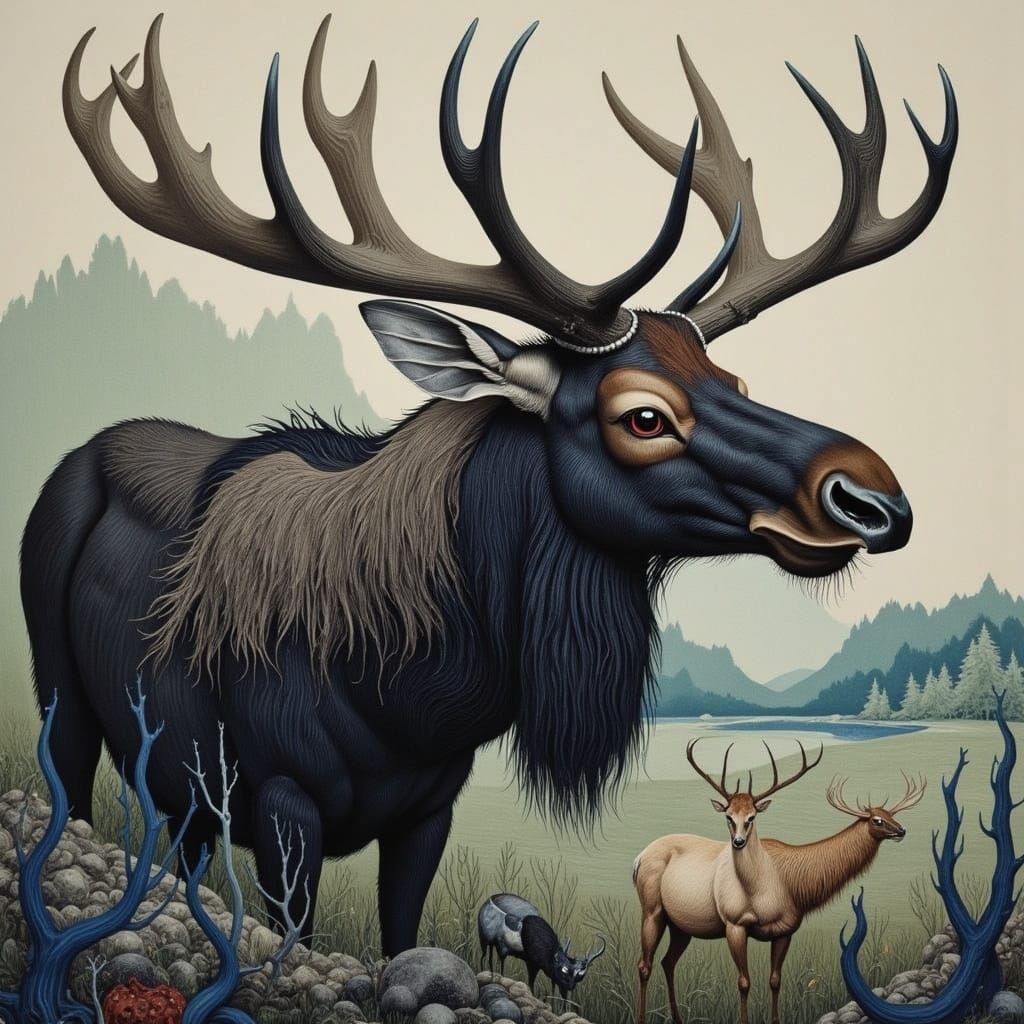 Alaskan Moose in Fairytale Style