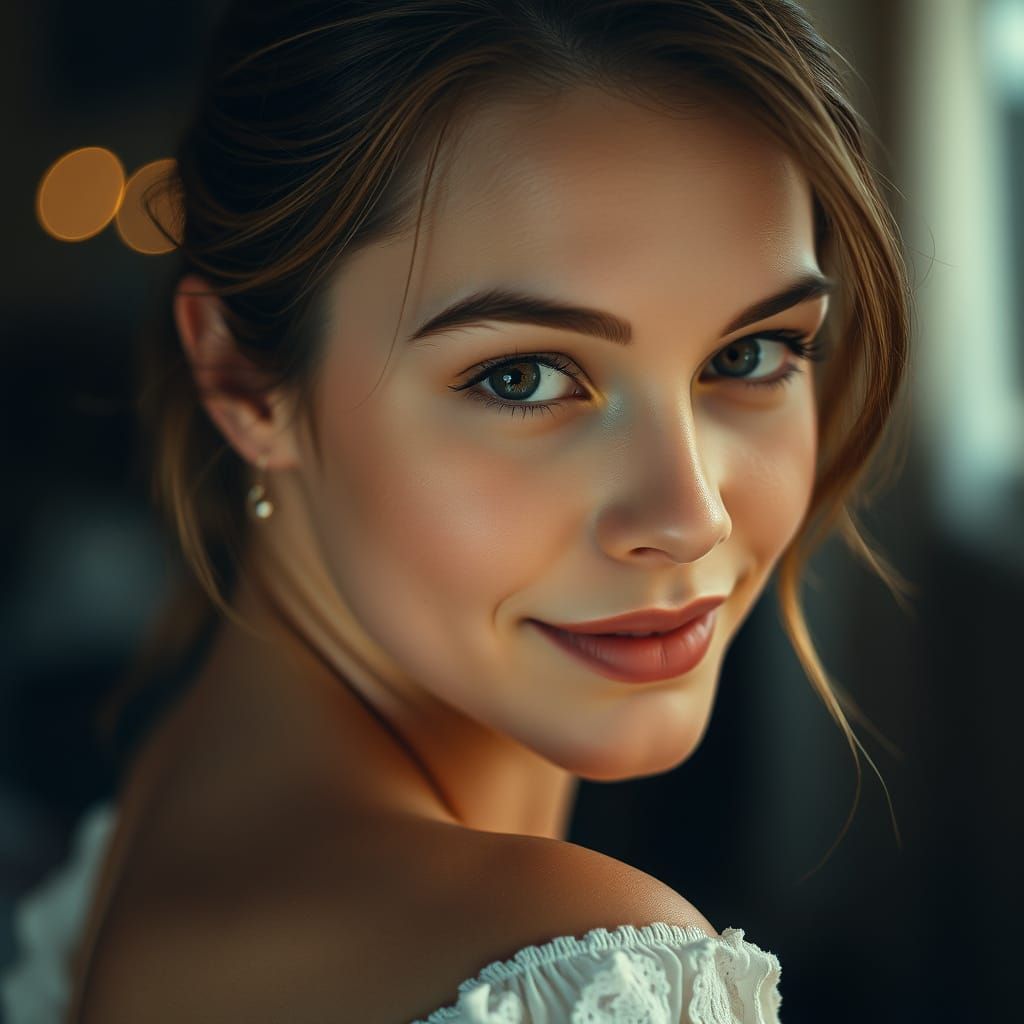 Dreamy Portrait of a Young Woman in Soft Focus