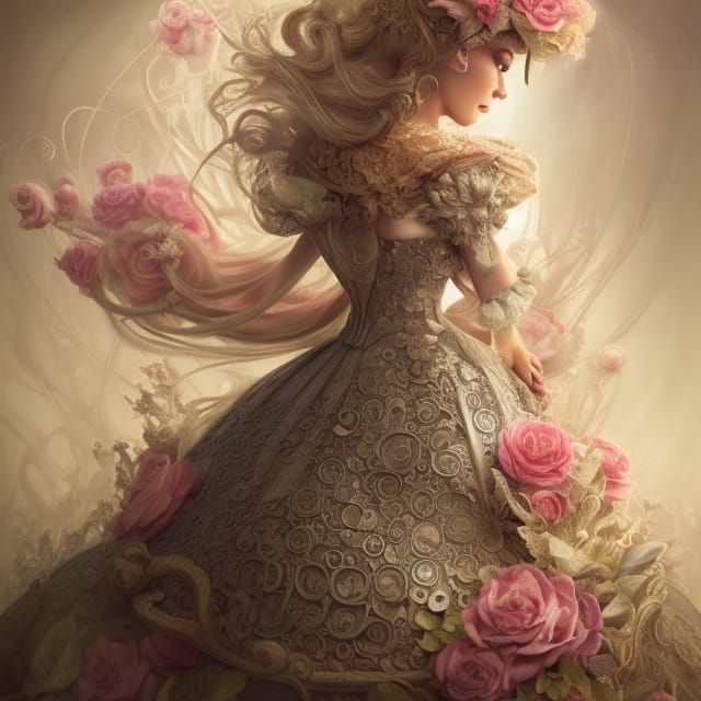 Elegant Alice in Wonderland Castle: Hyperdetailed Fantasy Ar...