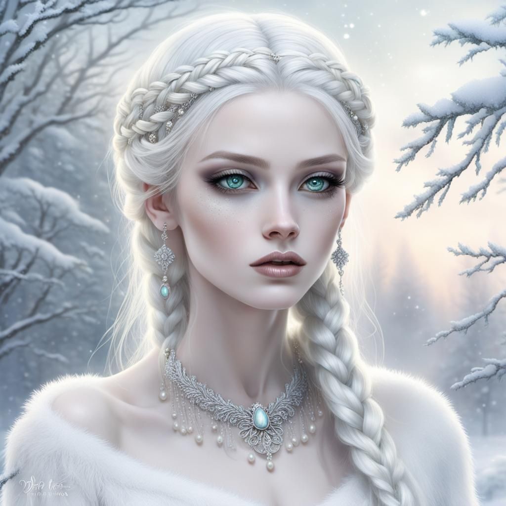 Ethereal Winter Princess with Opal Adornments