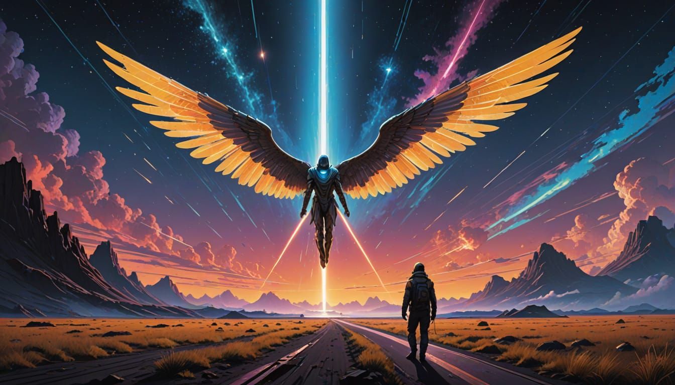 Majestic Archangel Gabriel in Electric White Royal Robes wit...