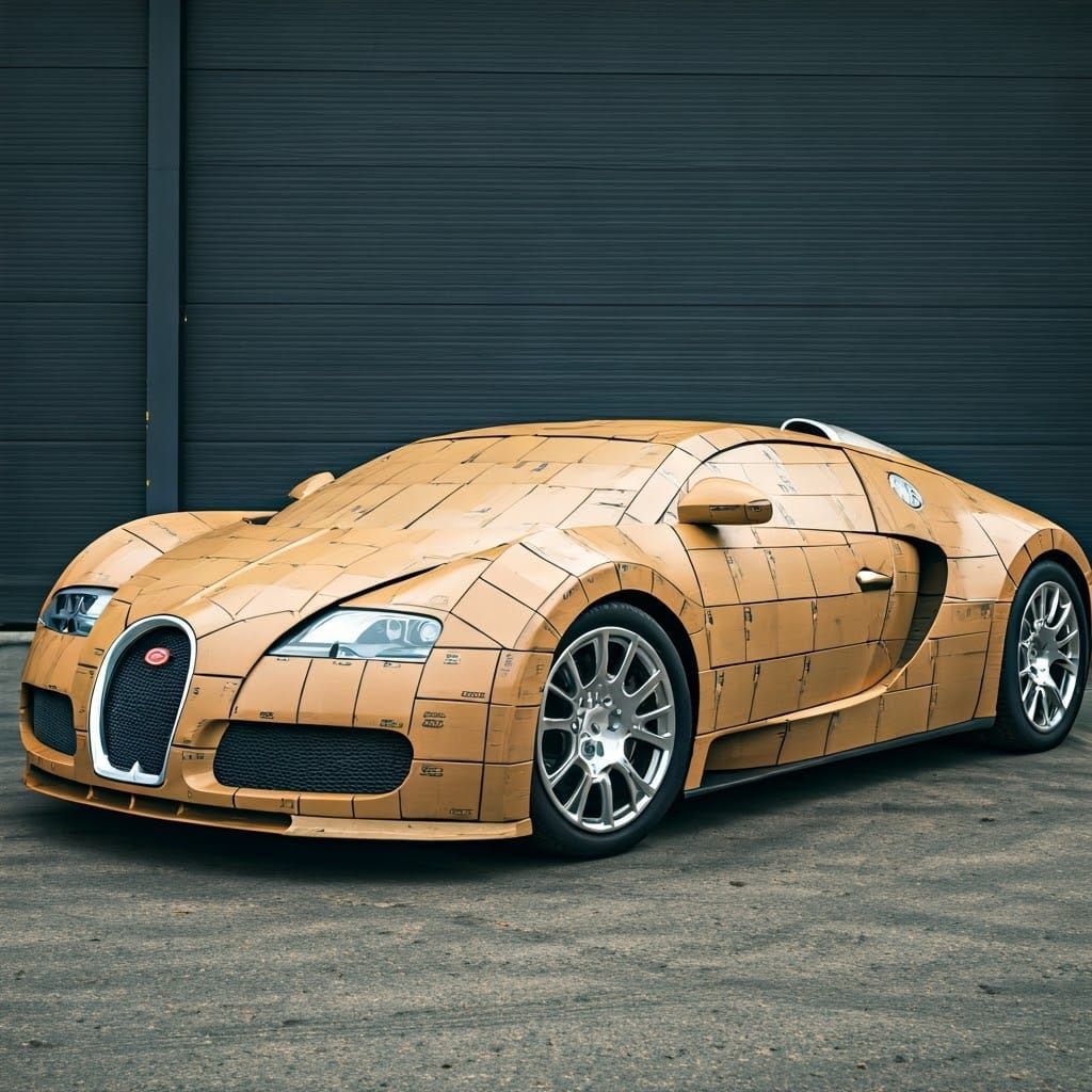 Surreal Bugatti Veyron Built from Amazon Packages