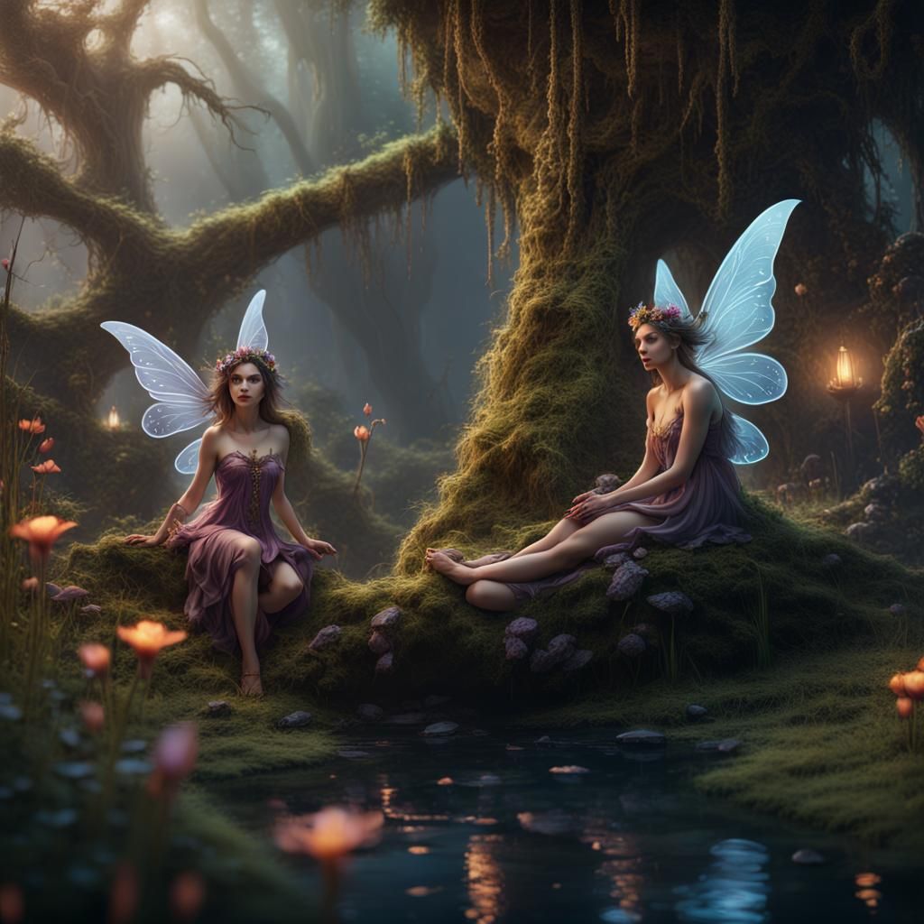 Fantastical Fairies in Detailed Matte Painting