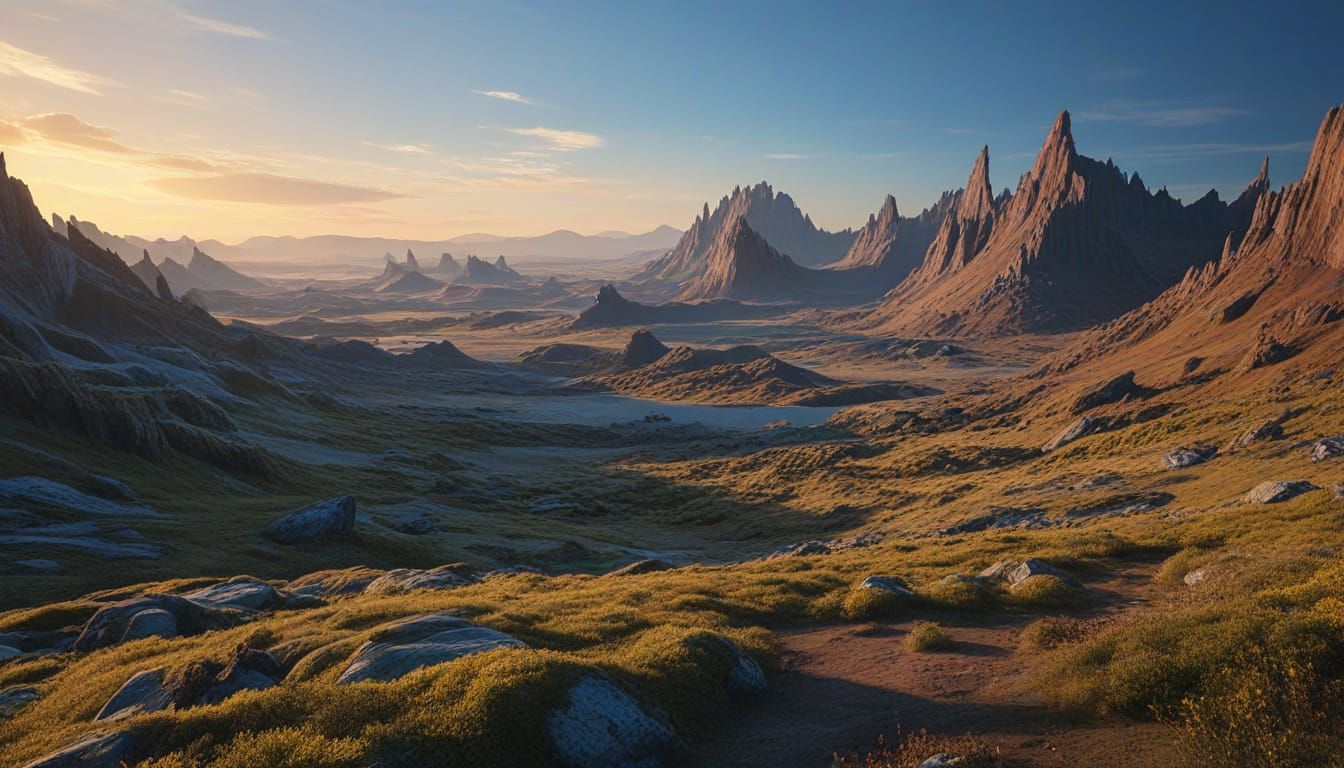 Alien Planet Landscape in Fantasy Concept Art